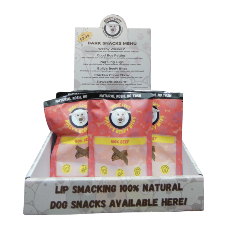 Bark Snacks Menu Box Our Loot Box crammed full of doggy delights including Bully's Beefy Bites.