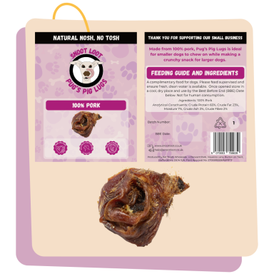 Pug's Pig Lugs Packaging and product for Pug's Pig Lugs